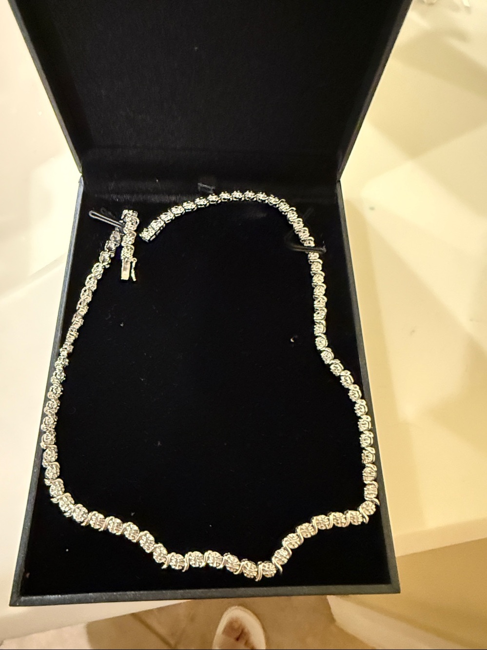 NWT Delamore 1.5 CT TW Diamond Tennis Necklace Sterling Silver